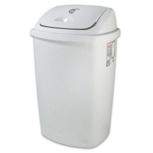 Sterilite 10888004 50 ltr. Swing Top Wastebasket Can, White