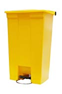 Rubbermaid Commercial FG614600YEL Stainless Steel Step-On Lid Wastebasket, 23-gallon, Yellow