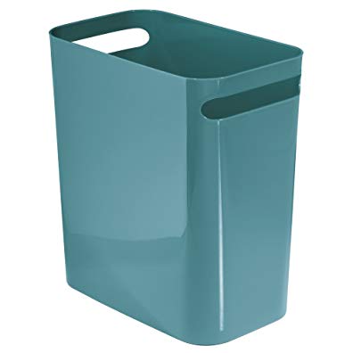 InterDesign Una Wastebasket Trash Can 12 Inch - Teal