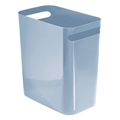 InterDesign Una Wastebasket Trash Can - 12 Inch, Slate Blue