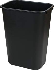 Carlisle 34292803 Plastic Deskside Wastebasket, 28 Quart, Black