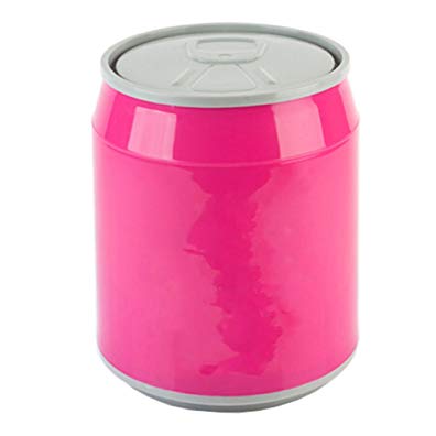 Kylin Express Lidded Round Cola Type Storage/Trash Basket Bin Can，pink