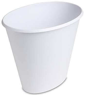 Sterilite 10198012 10 Quart White Oval Wastebasket