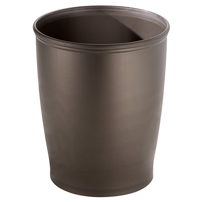 InterDesign Kent - Round Trash Can for Bathroom, Kitchen or Office - 8.35 x 10 inches