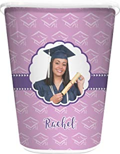 RNK Shops Graduation Waste Basket - Double Sided (White) (Personalized)