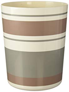 Saturday Knight Colorware Stripe Wastebasket, Grey