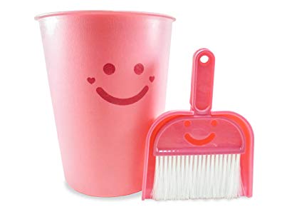 Wastebasket with Dustpan and Brush Set (3 Piece) 1 1/2 Gallon 9 3/4