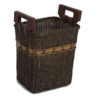 The Basket Lady World's Smartest Wicker Waste Basket One Size Antique Walnut Brown