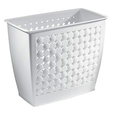 InterDesign Orbz Wastebasket Trash Can for Bathroom, Office, Kitchen - White