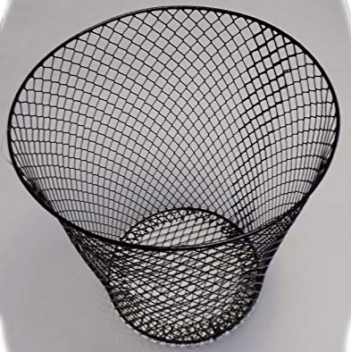 Black Wired Mesh Waste Basket 10.75 in Tall (2.72 Gallons = 10.89 Quarts = 10.3 Liters of Volume)