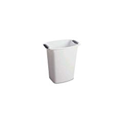 Sterilite 10358006 White 3 Gallon Wastebasket with Grey Handles