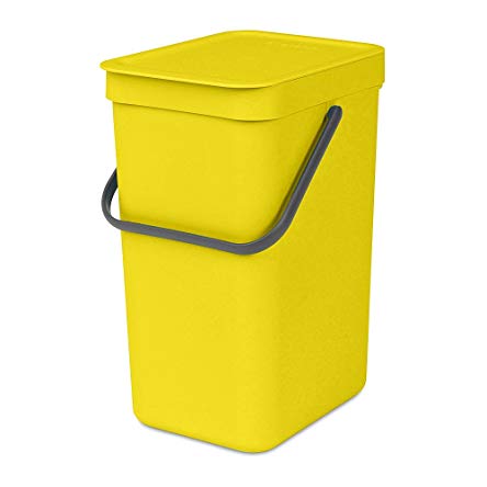 Brabantia 109768 Sort & Go Waste Bin, 12 L, Yellow