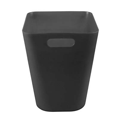 Petforu 16L Kitchen Trash Can In-Home Recycling Bin Office Wastebasket Solid Color - Matte Black