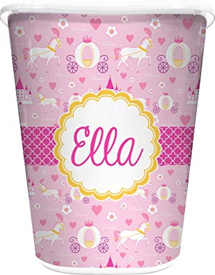 RNK Shops Princess Carriage Waste Basket - Single Sided (White) (Personalized)