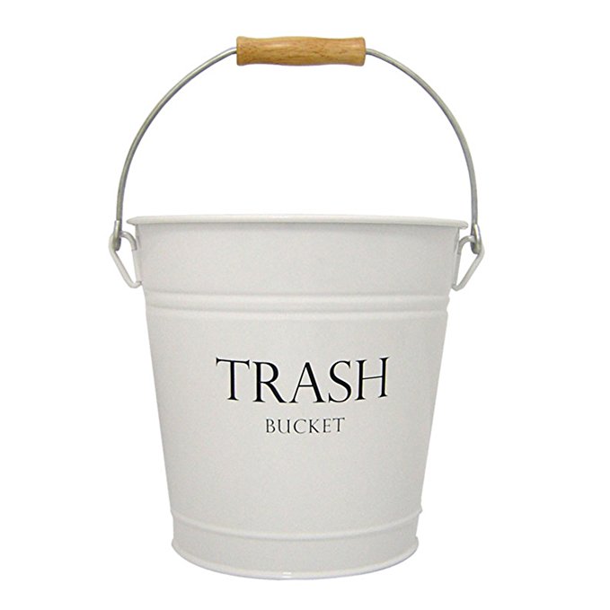 InterDesign Pail Wastebasket Trash Can, White