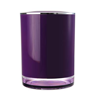 IMMANUEL Float Designer Purple Bathroom Trash Can, Scratch Resistant Acrylic Wastebasket Garbage Bin with Swivel Lid, 5 Liter/1.5 Gallon Capacity, Modern Home Decor