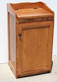 Wood Wastebasket, Kitchen Organizer Storage, Trash Can. Medium Oak Color