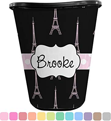 RNK Shops Black Eiffel Tower Waste Basket - Double Sided (Black) (Personalized)
